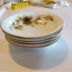 5 Fruit/Dessert (Sauce) Bowl Pines Japan 7408 vtg 50s MCM